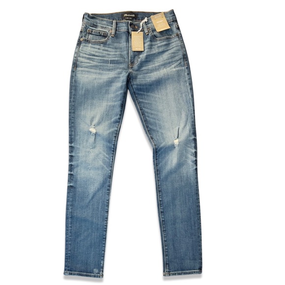 Madewell Men’s Skinny Authentic Flex Jeans in Myrtle Wash Kaihara Mill - Picture 3 of 12